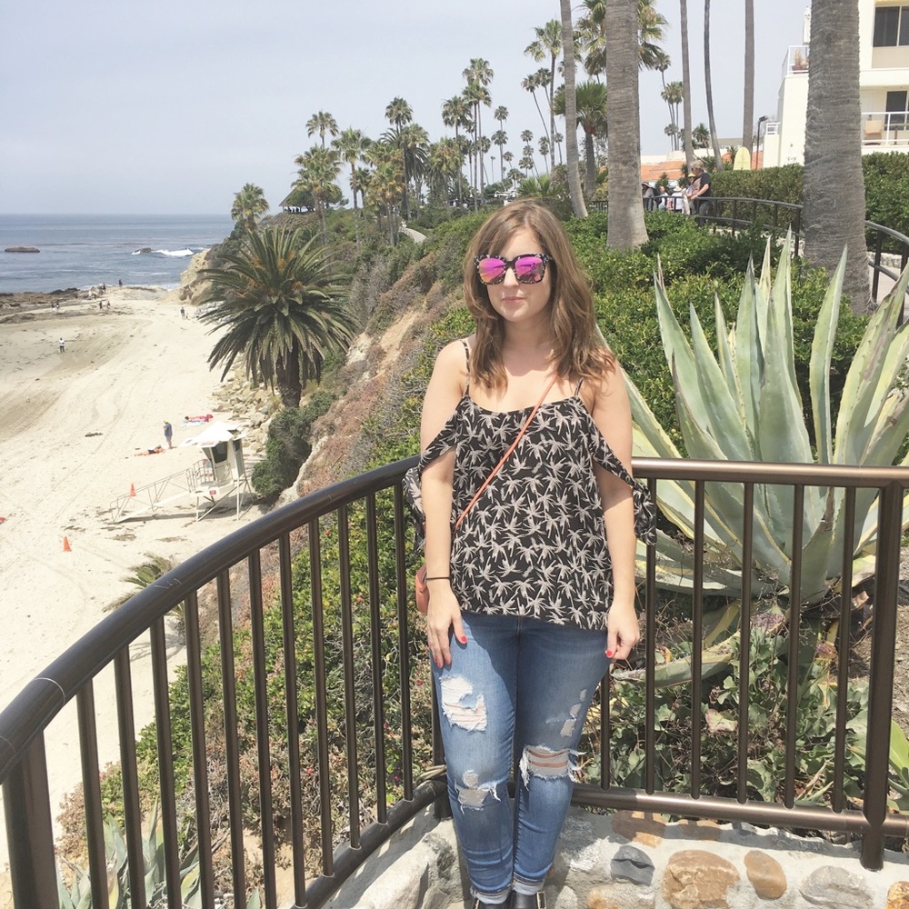 Cold Shoulder Palm Tree Tank